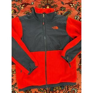 North Face Boys Denali Fleece Coat  Jacket Winter Large 14-16 Red Navy